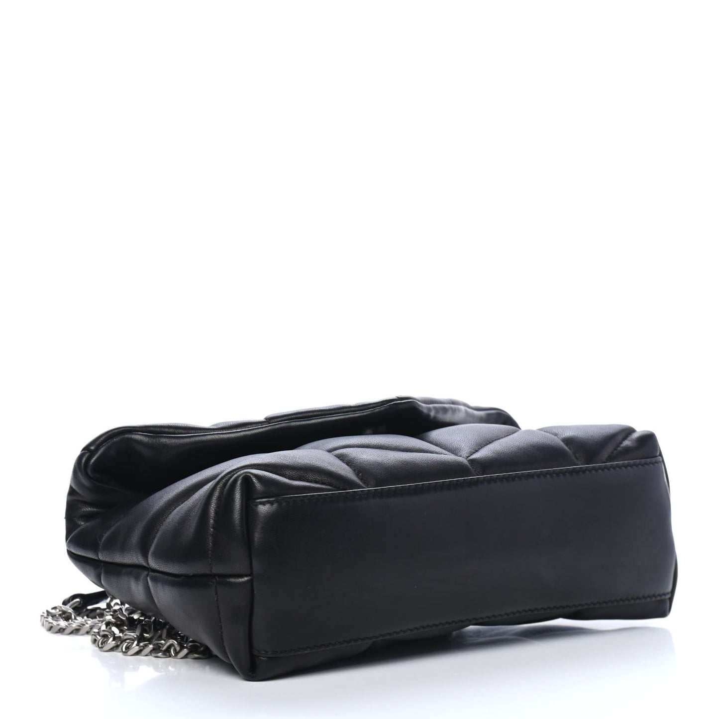 Lambskin Quilted Toy Loulou Puffer Monogram Chain Satchel Black
