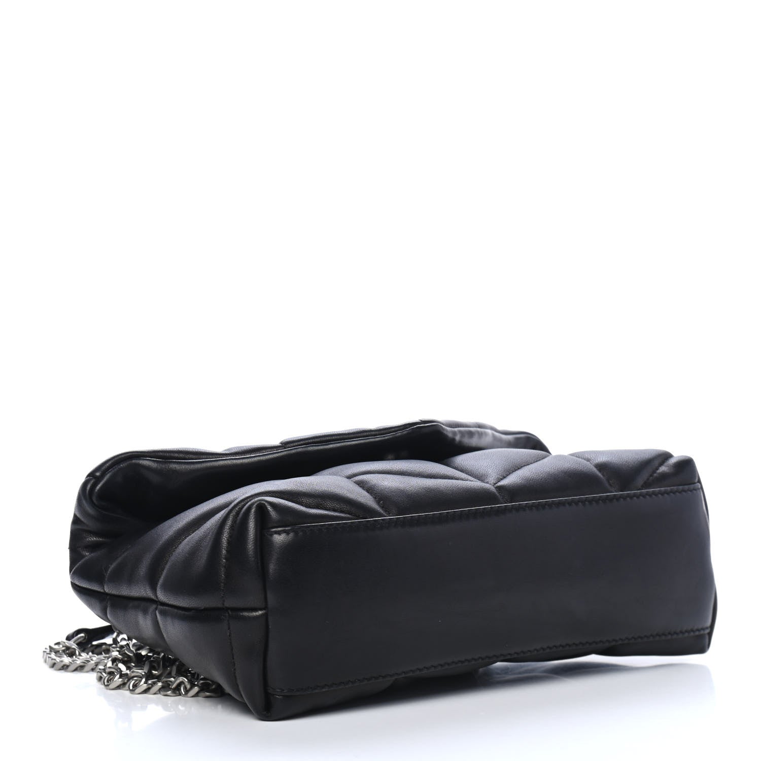 Saint Laurent Lambskin Quilted Toy Loulou Puffer Monogram Chain Satchel Black 3 of 4