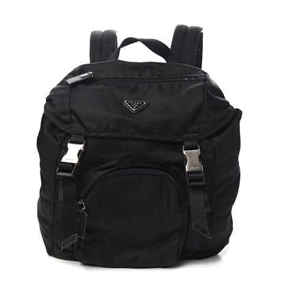 Prada Tessuto Nylon Vela Small Double Buckle Backpack Black 1 of 10