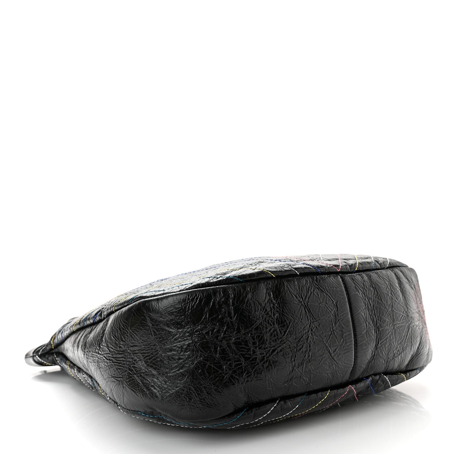 Chanel Glazed Calfskin Chevron Stitched Large 31 Shopping Bag Black Multicolor 3 of 9