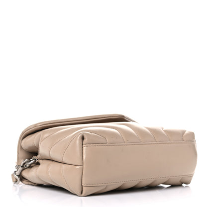 Saint Laurent Calfskin Y Quilted Monogram Toy Loulou Crossbody Bag Dark Beige 4 of 19
