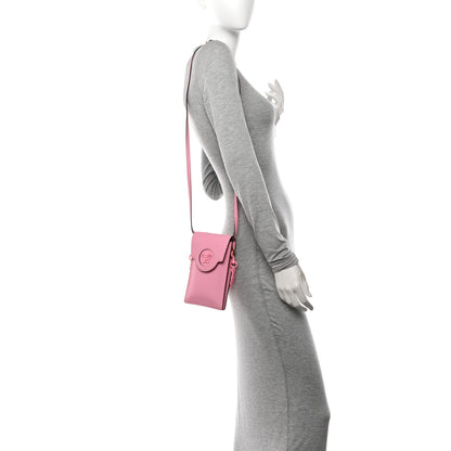 Versace Calfskin La Medusa Chain Crossbody Phone Pouch Pink 2 of 10