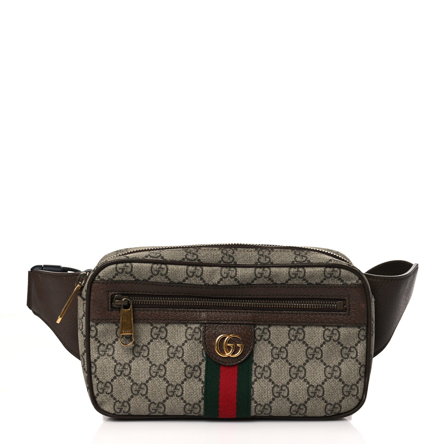 Soft GG Supreme Monogram Medium Ophidia Belt Bag Dark Brown