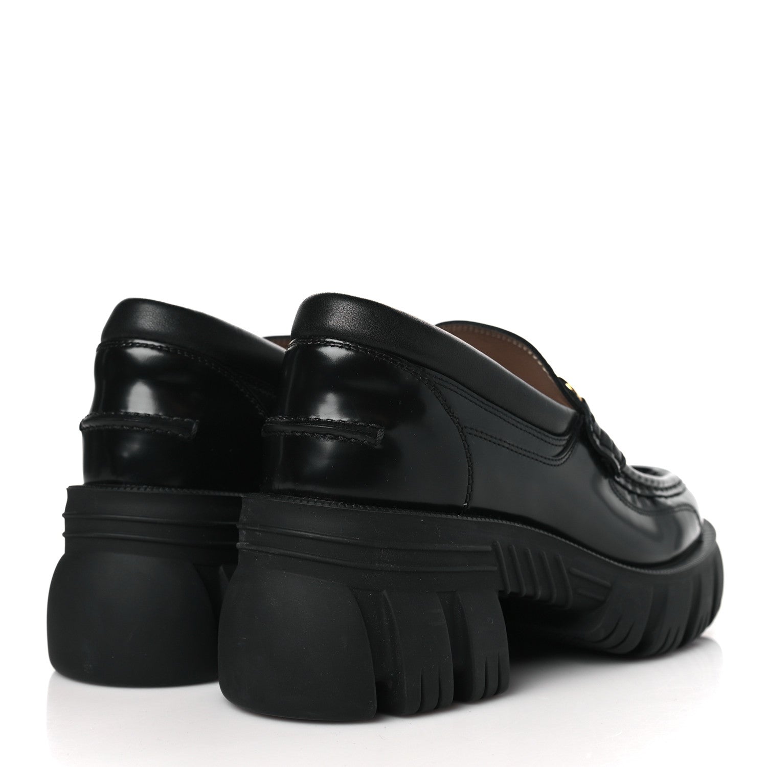 Gucci Magnum Calfskin Nappa Samoa Womens Horsebit Platform Chunky Lug Sole 40mm Loafers 39 Black 4 of 8