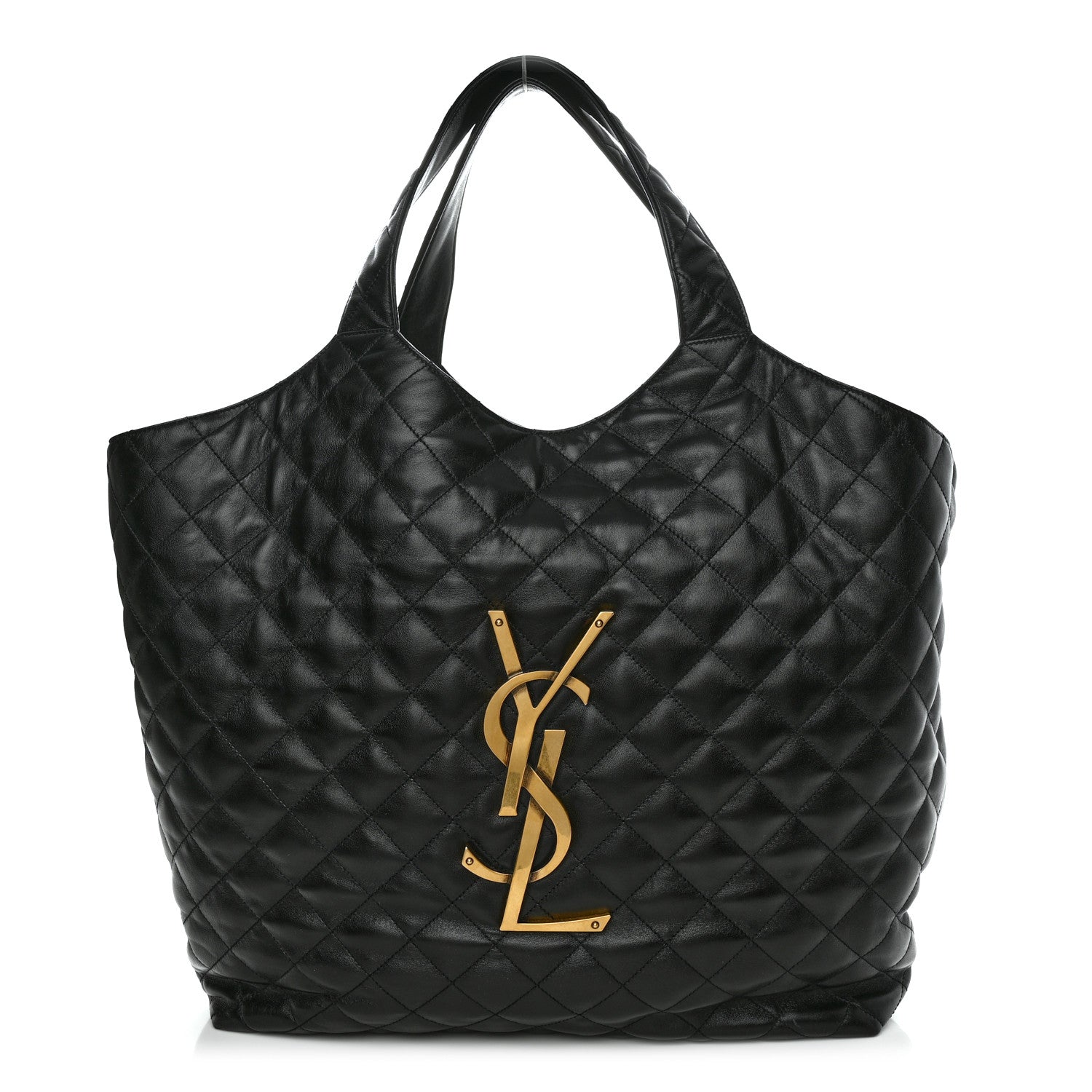 Saint Laurent Lambskin Quilted Maxi Icare Shopping Tote Black 3 of 10
