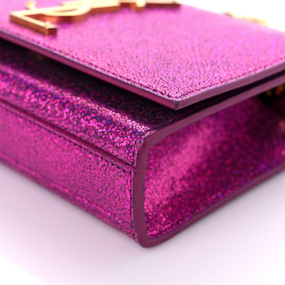 Saint Laurent Metallic Calfskin Small Classic Monogram Kate Satchel Fuchsia 8 of 10