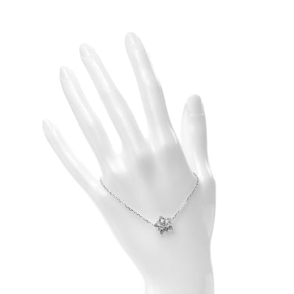 Van Cleef & Arpels 18K White Gold Diamond Mini Lotus Openwork Bracelet 2 of 6
