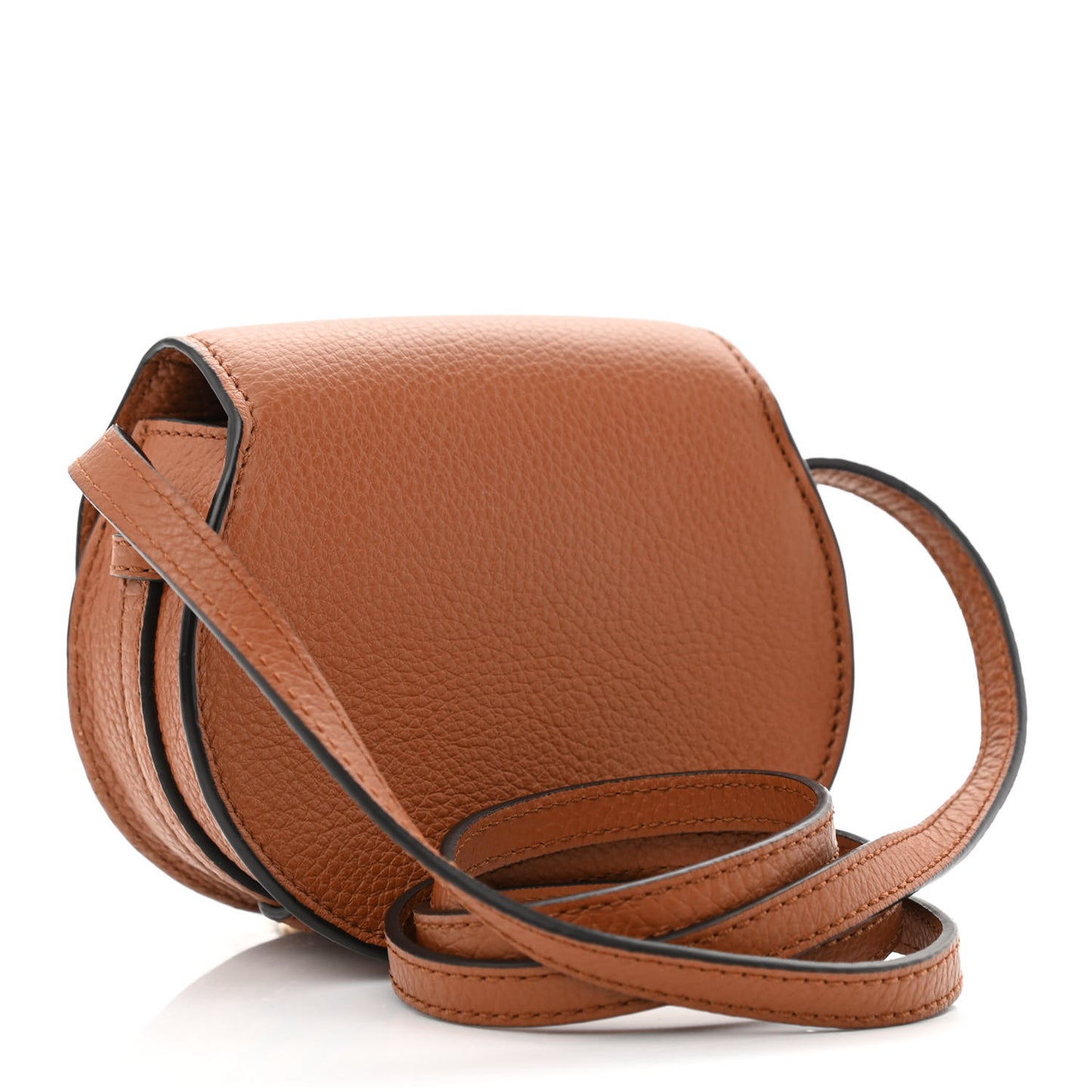 Calfskin Mini Marcie Round Crossbody Bag Tan