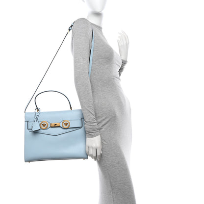 Versace Calfskin Icon Handbag Light Blue 2 of 12