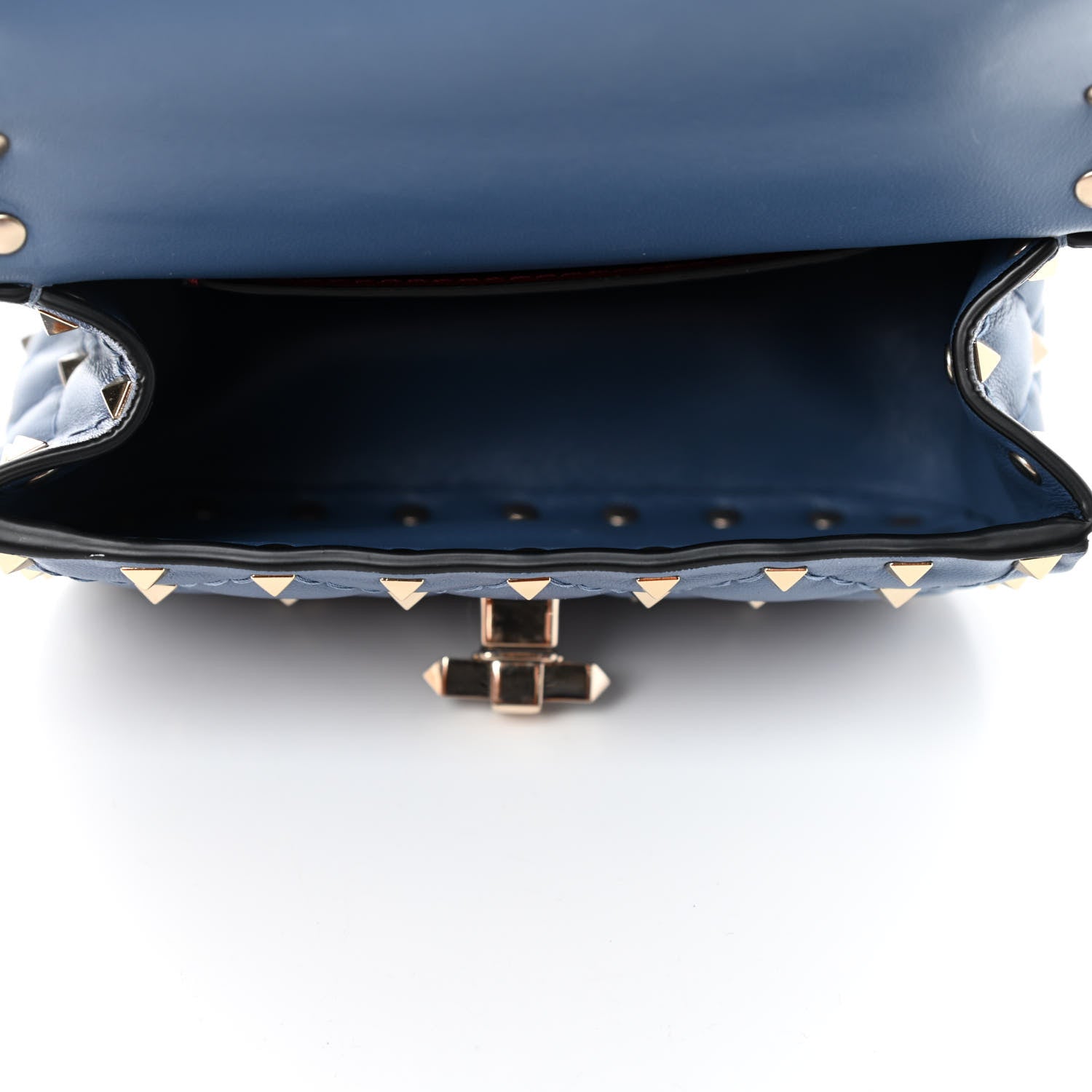 Valentino Garavani Nappa Micro Rockstud Spike Shoulder Bag Blue Powder 4 of 4