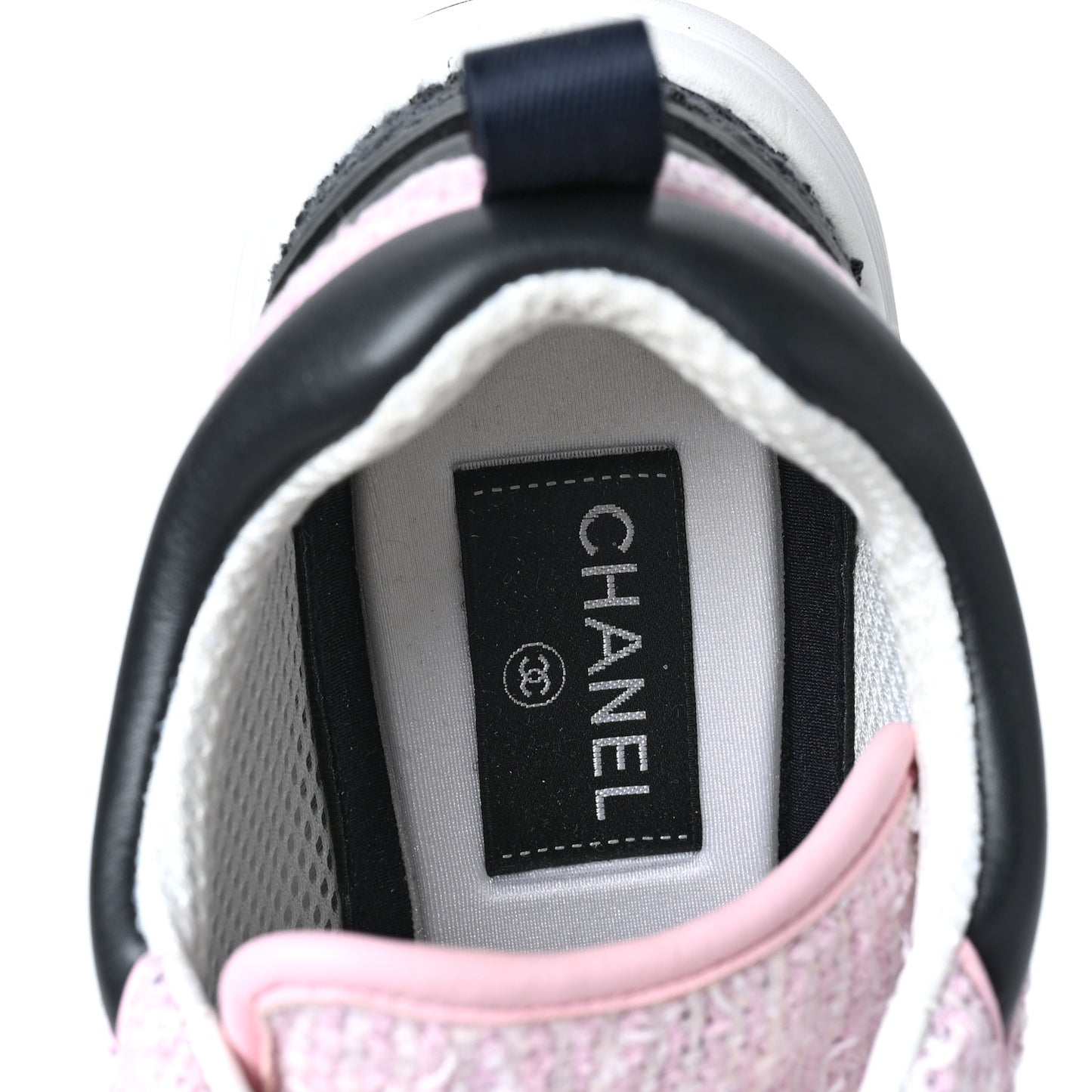 Tweed Suede Calfskin CC Sneakers 40 Gray Pink