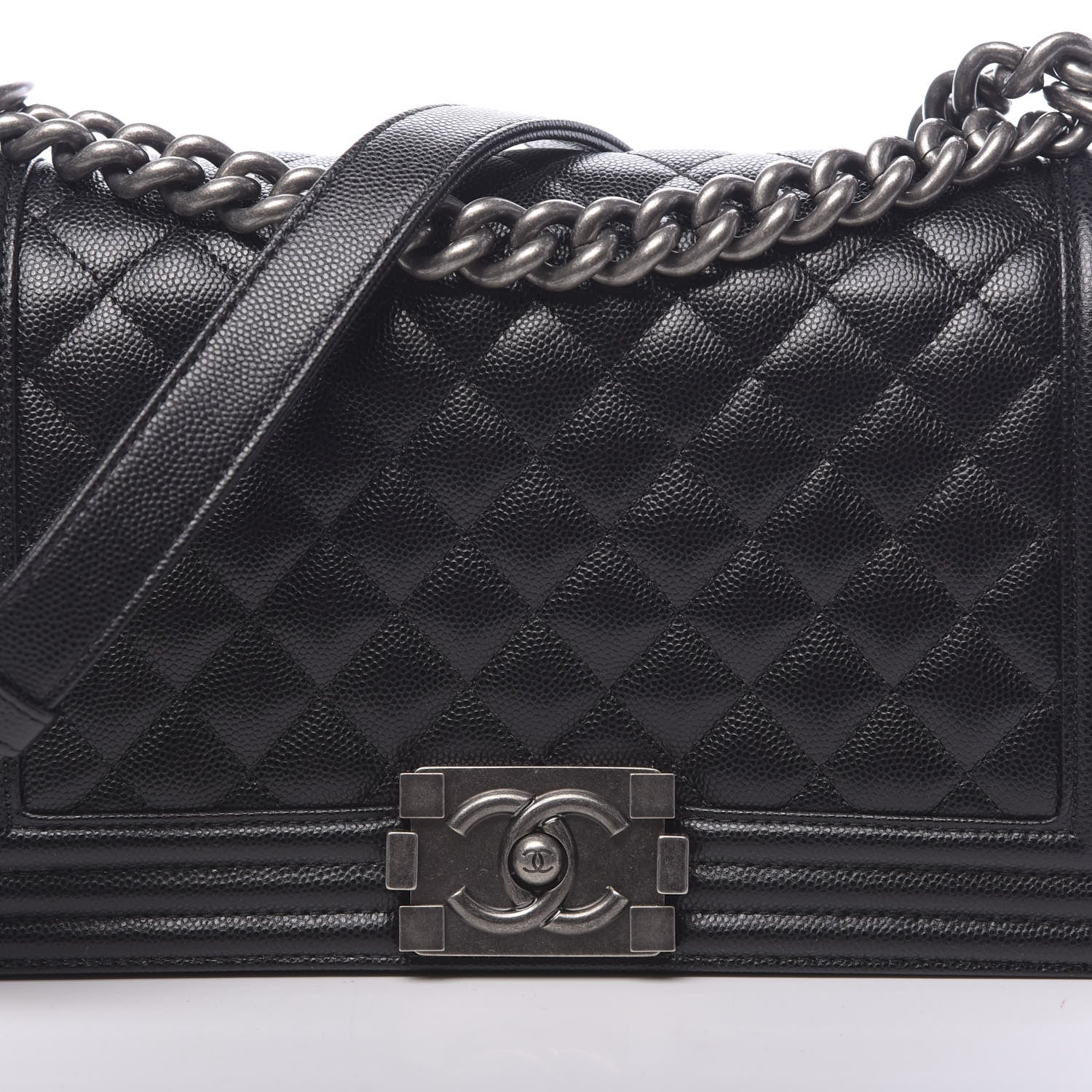 Chanel Caviar Quilted Medium Boy Flap Black 10 of 11