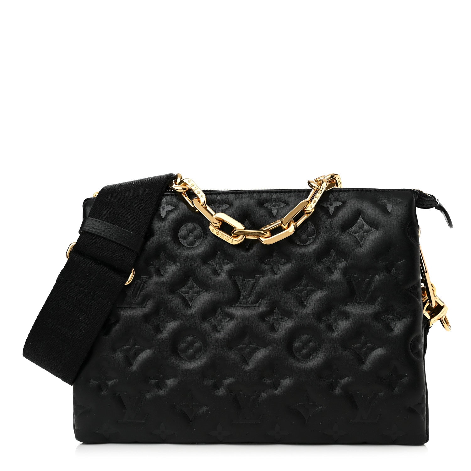 Louis Vuitton Lambskin Embossed Monogram Coussin PM Black 1 of 11