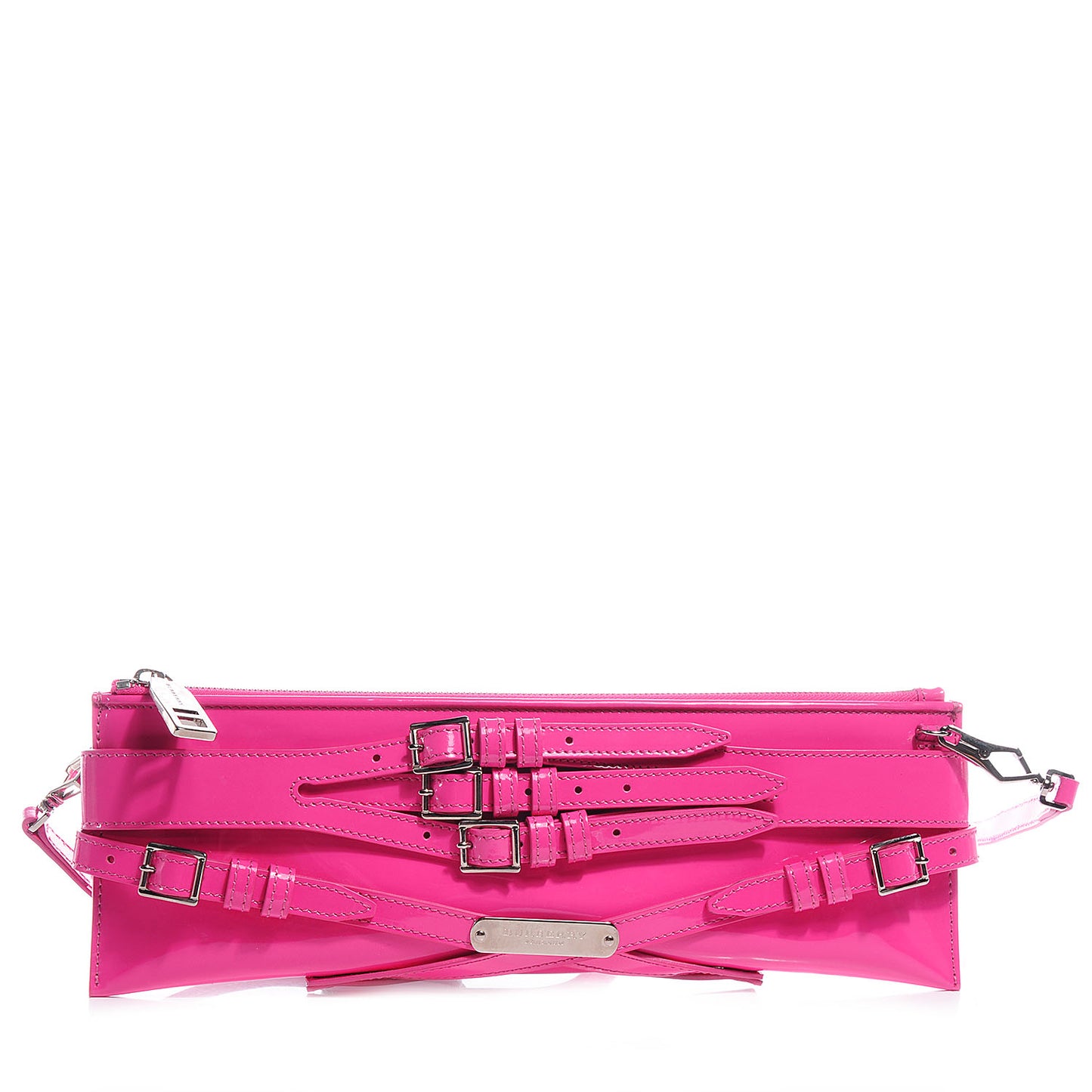 Patent Bridle Calfskin Clutch Bag Pink