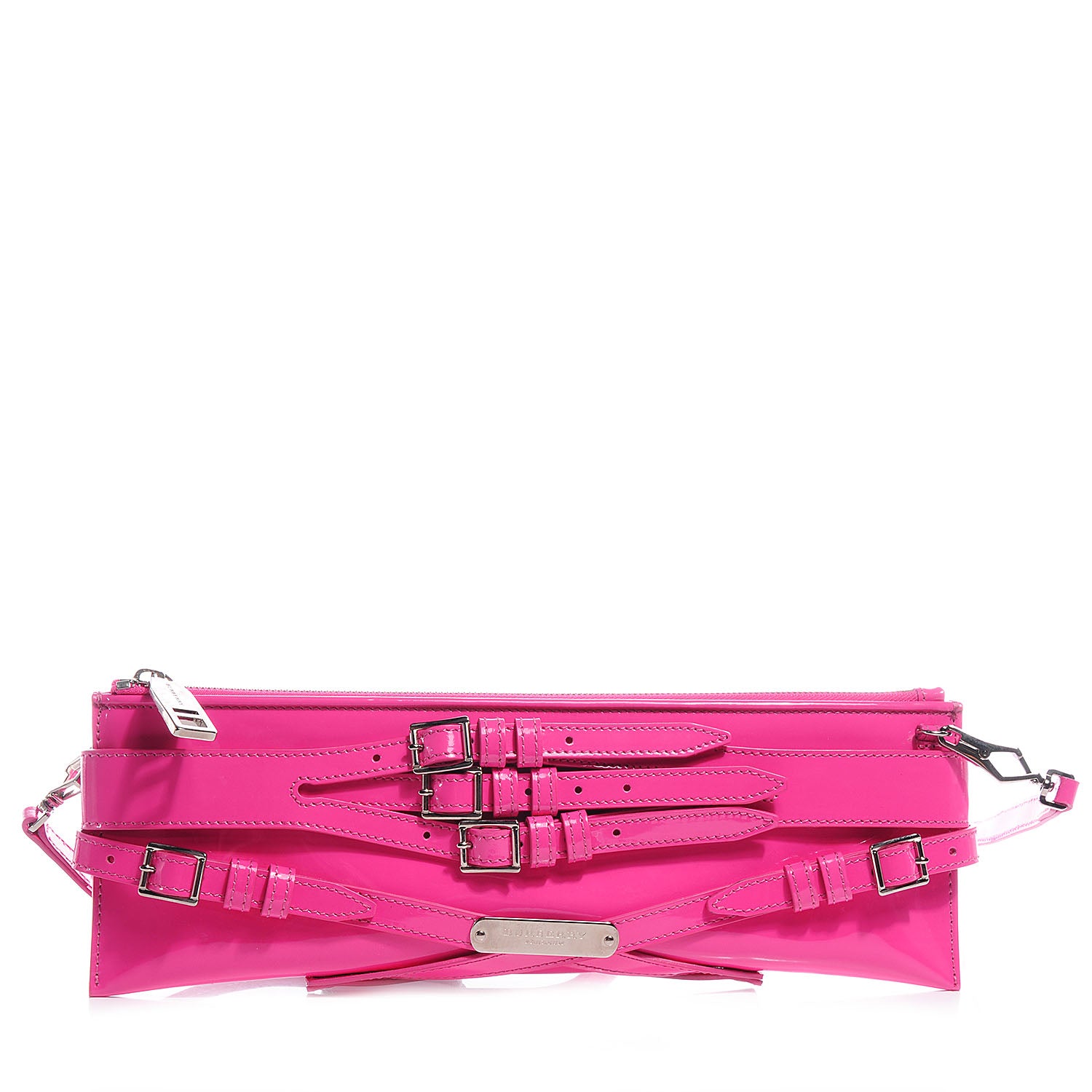 Burberry Patent Bridle Calfskin Clutch Bag Pink 1 of 10