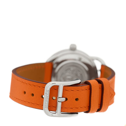 Hermes Stainless Steel Swift 28mm Arceau Quartz Watch Orange 3 of 5