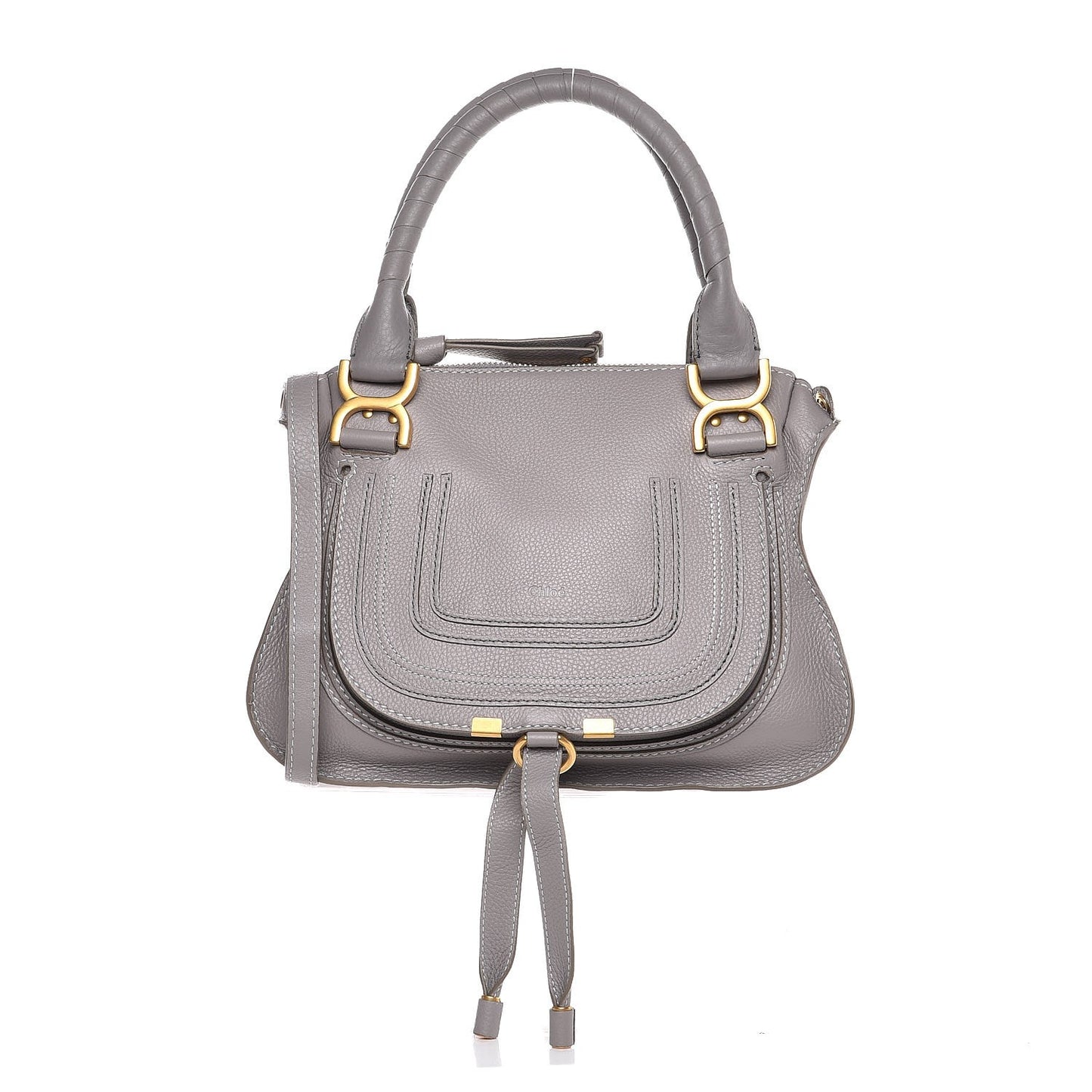 Calfskin Small Marcie Satchel Cashmere Grey