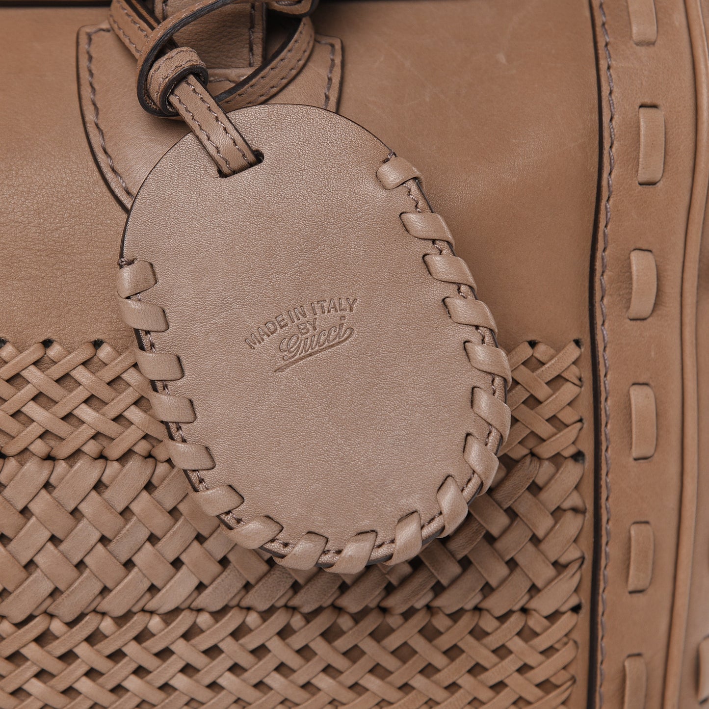 Calfskin Handmade Large Top Handle Bag Taupe