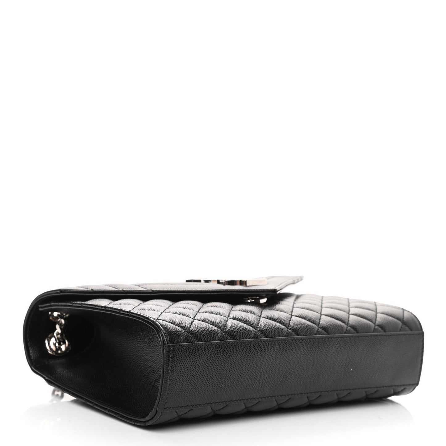 Grain De Poudre Textured Mixed Matelasse Triquilt Medium Monogram Satchel Black