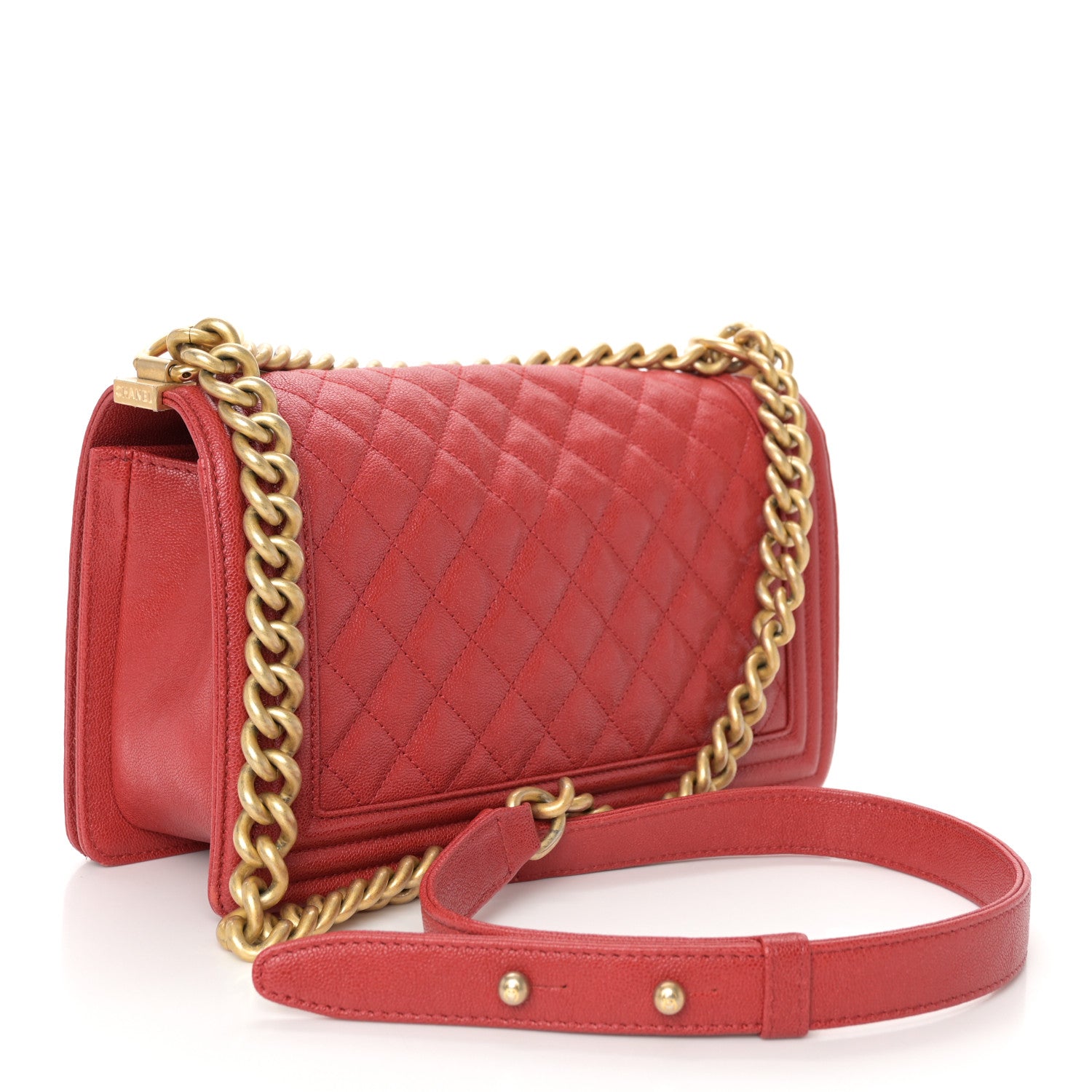 Chanel Caviar Quilted Medium Boy Flap Red 3 of 11