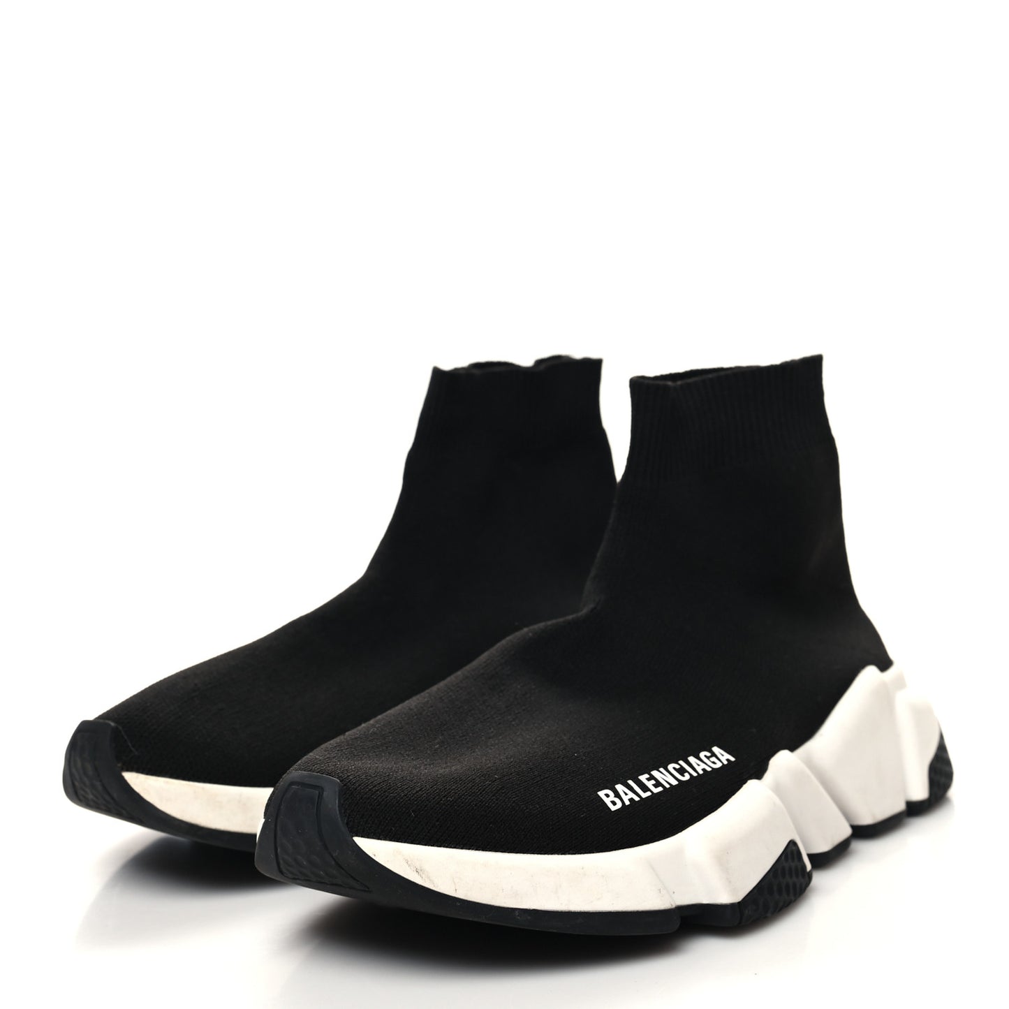 Neoprene Knit Womens Speed Sneakers 36 Black White