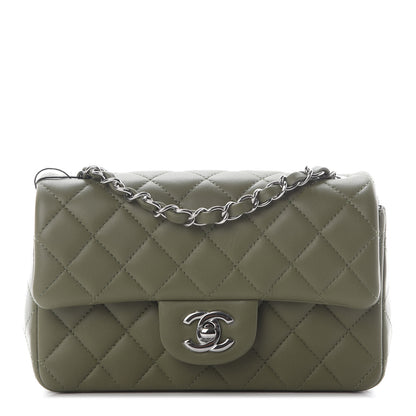 Chanel Lambskin Quilted Mini Rectangular Flap Green 1 of 8