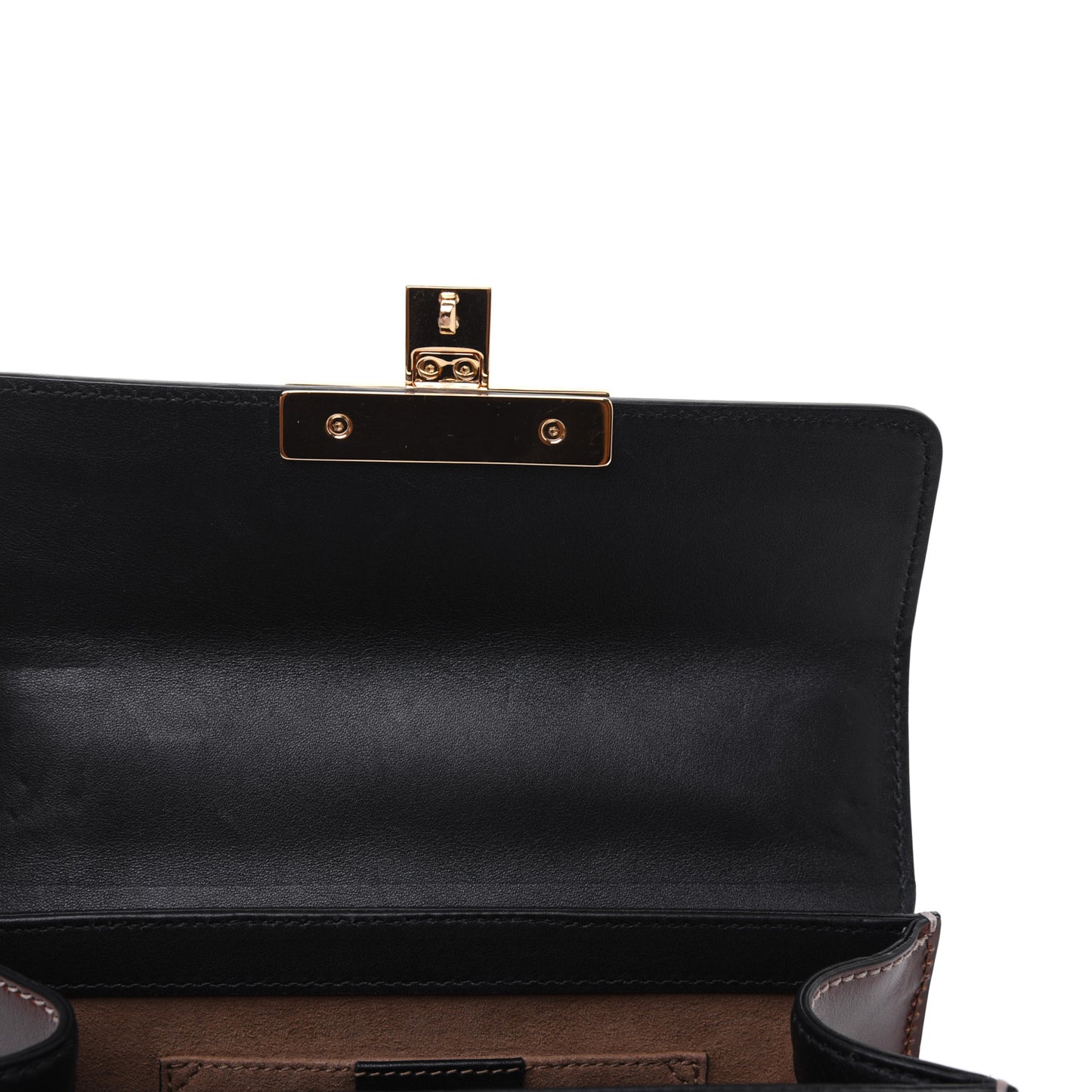 GG Supreme Monogram Calfskin Small Padlock Shoulder Bag Beige Black Cuir