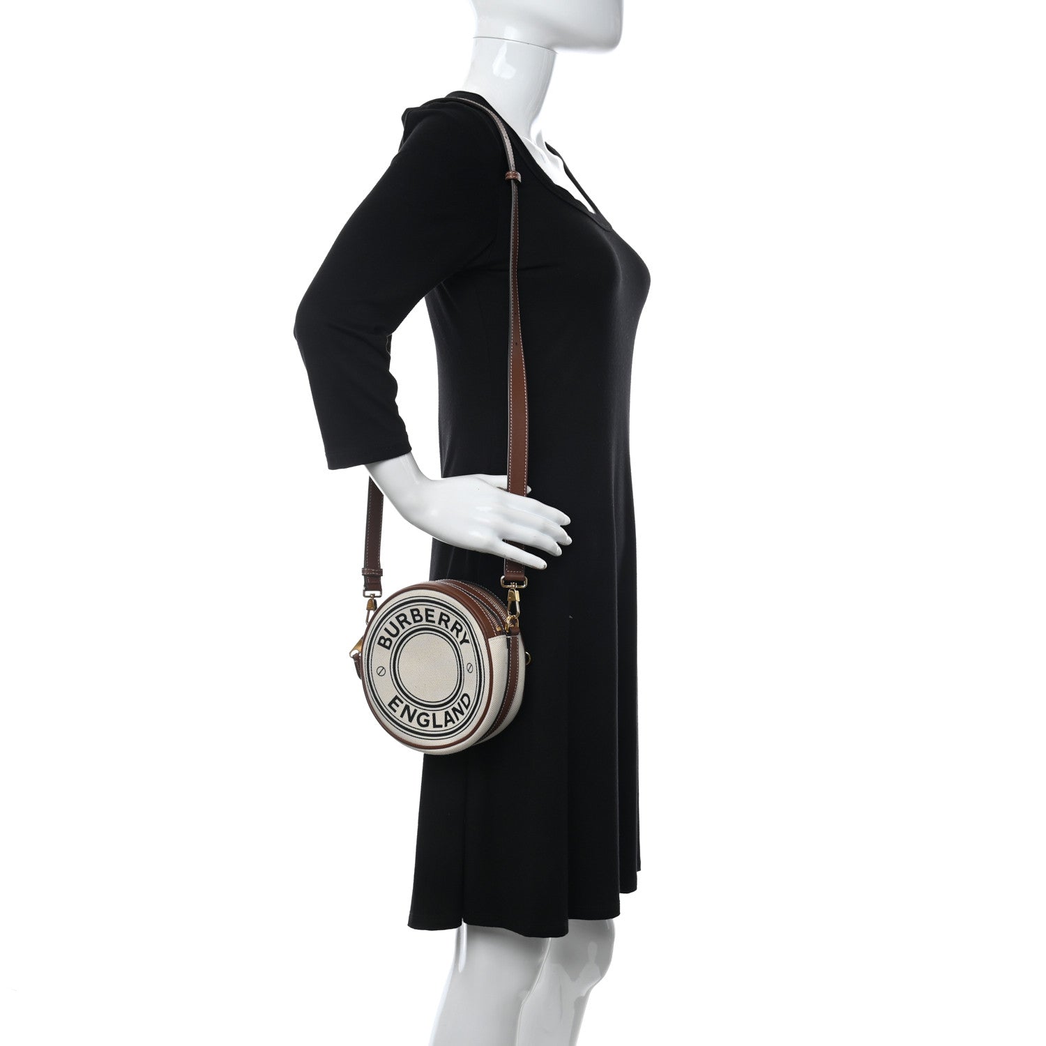 Burberry Cotton Canvas Mini Louise Crossbody Bag White Tan 2 of 12