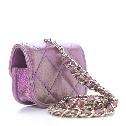 Chanel Iridescent Lambskin Quilted Airpods Pro Case Purple 3 of 10