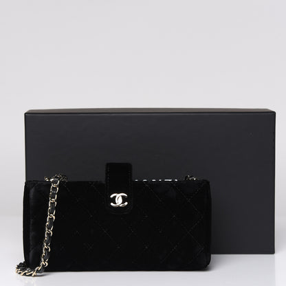 Chanel Velvet Quilted Small Clutch With Chain Black 12 of 12