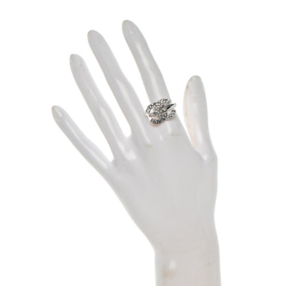 Chanel Baguette Crystal CC Ring 6.5 Silver 2 of 5