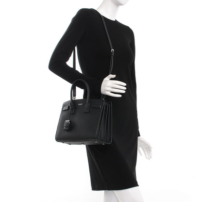 Saint Laurent Grained Calfskin Baby Sac De Jour Black 2 of 9