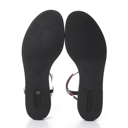 Gucci Calfskin Web Thong Sandals 41.5 Black 7 of 7