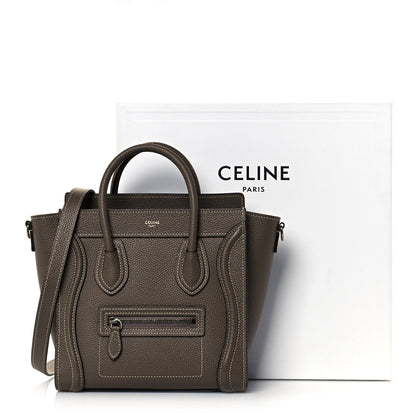 Celine Drummed Calfskin Nano Luggage Souris 14 of 14