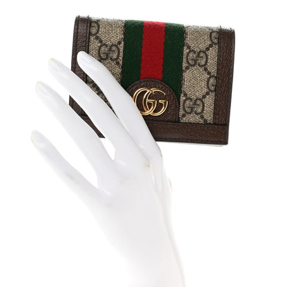 Gucci GG Supreme Monogram Web Ophidia Card Case Beige New Acero 2 of 7