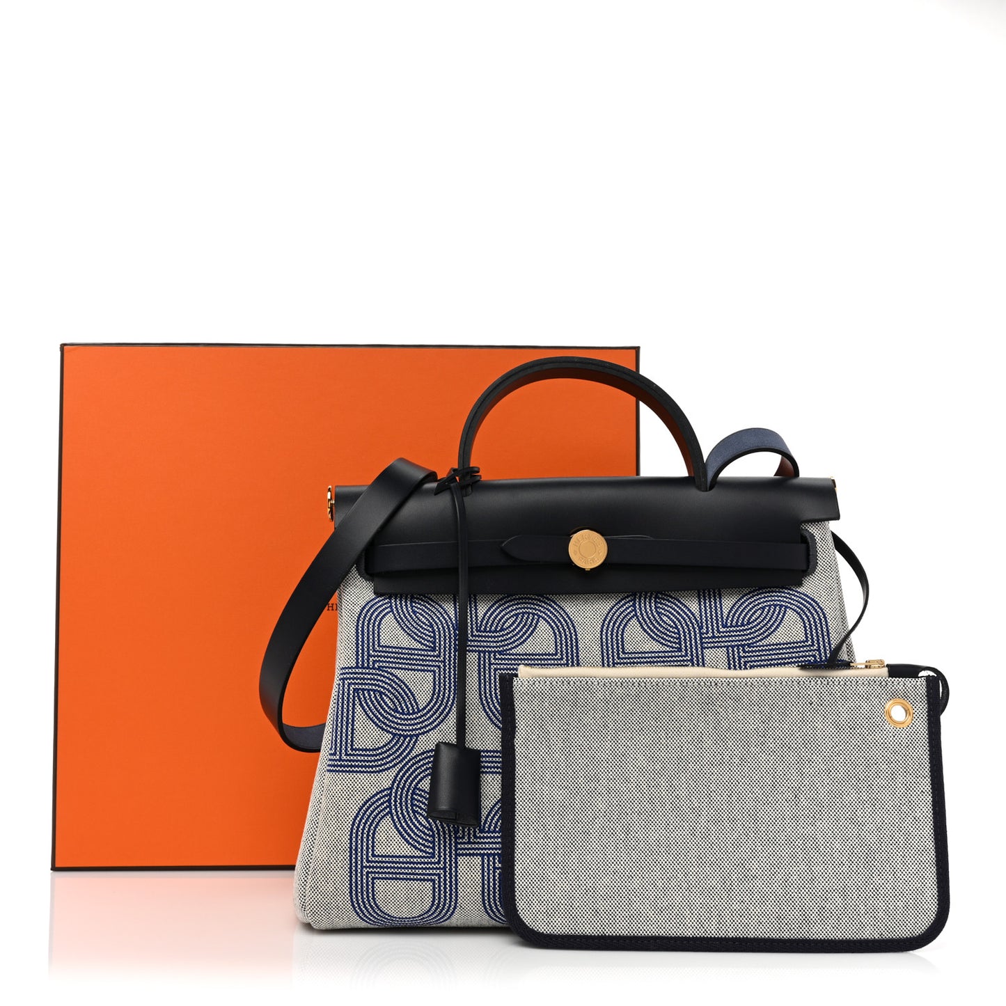H Plume Canvas Vache Hunter Circuit 24 Herbag Zip Retourne 31 Bleu Royal Bleu Indigo Ecru
