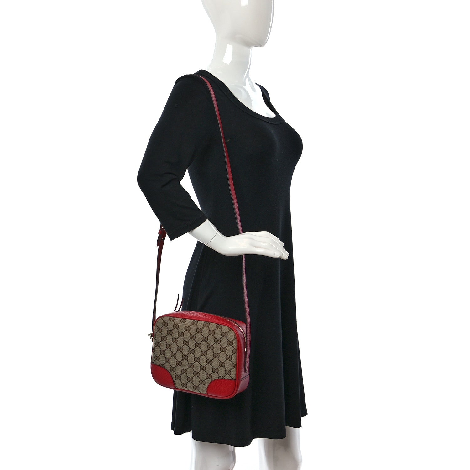 Gucci Monogram Mini Bree Messenger Bag Red 2 of 9