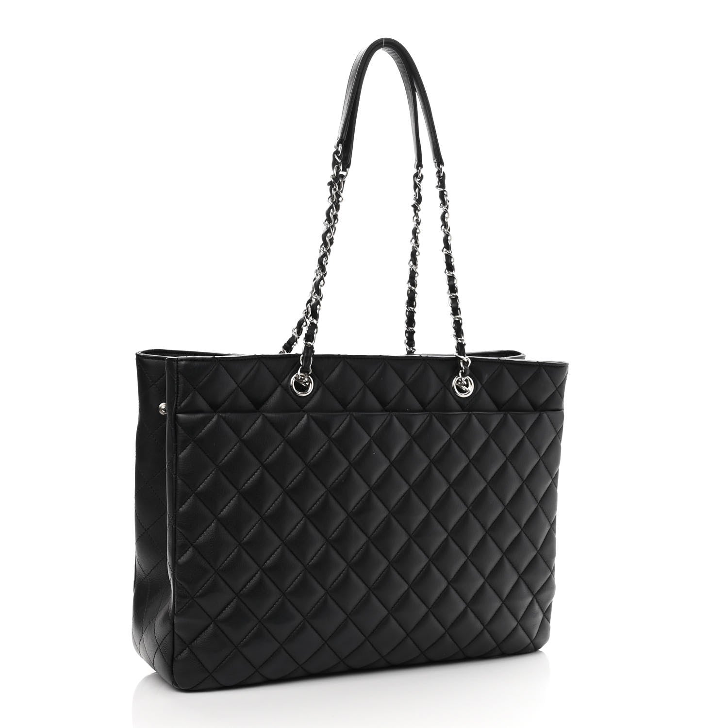 Chanel Calfskin Quilted Large Classic Shopping Tote Black 3 of 10