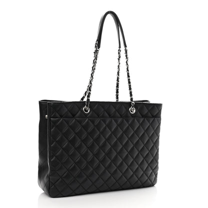 Chanel Calfskin Quilted Large Classic Shopping Tote Black 3 of 10