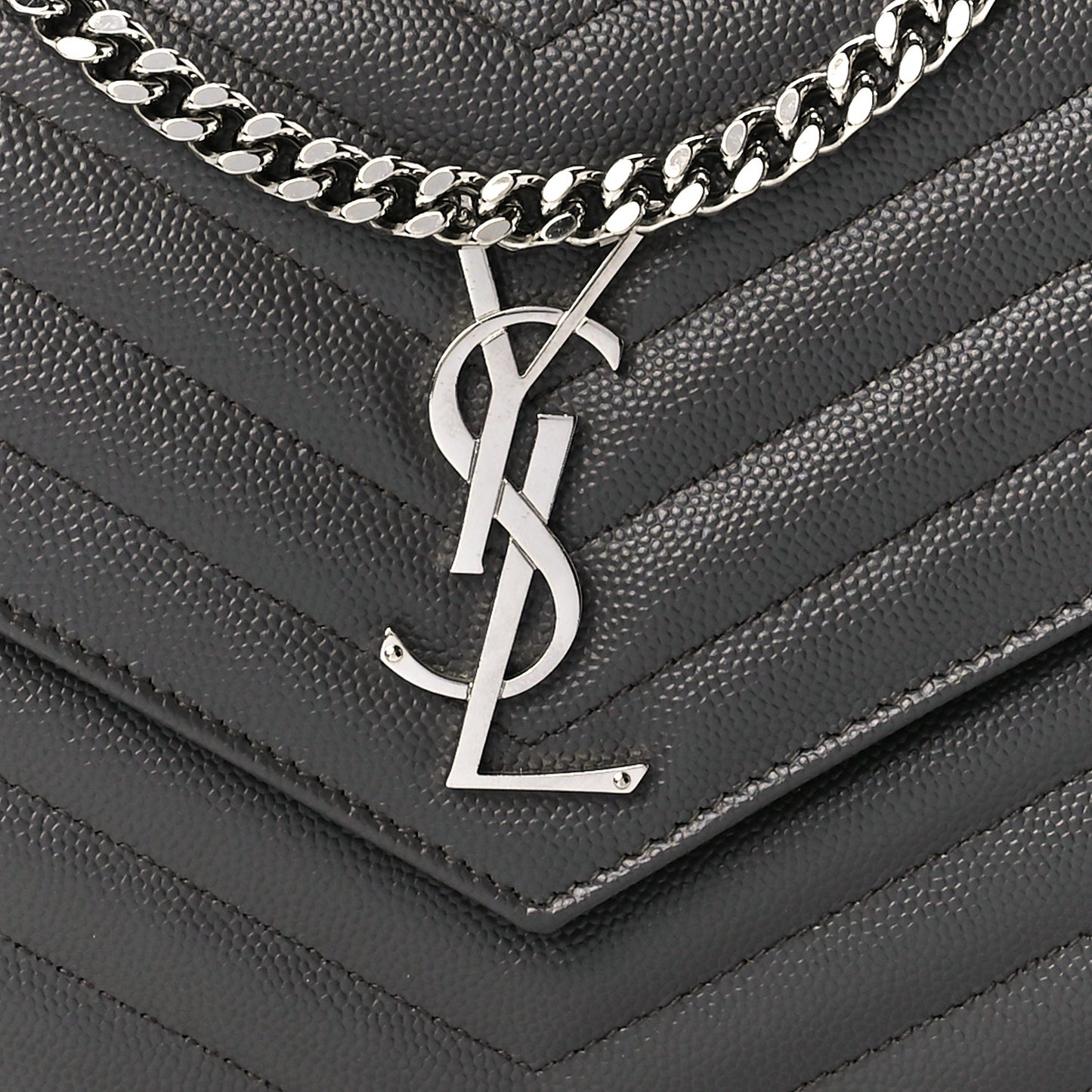 Grain De Poudre Matelasse Chevron Monogram Chain Wallet Earth