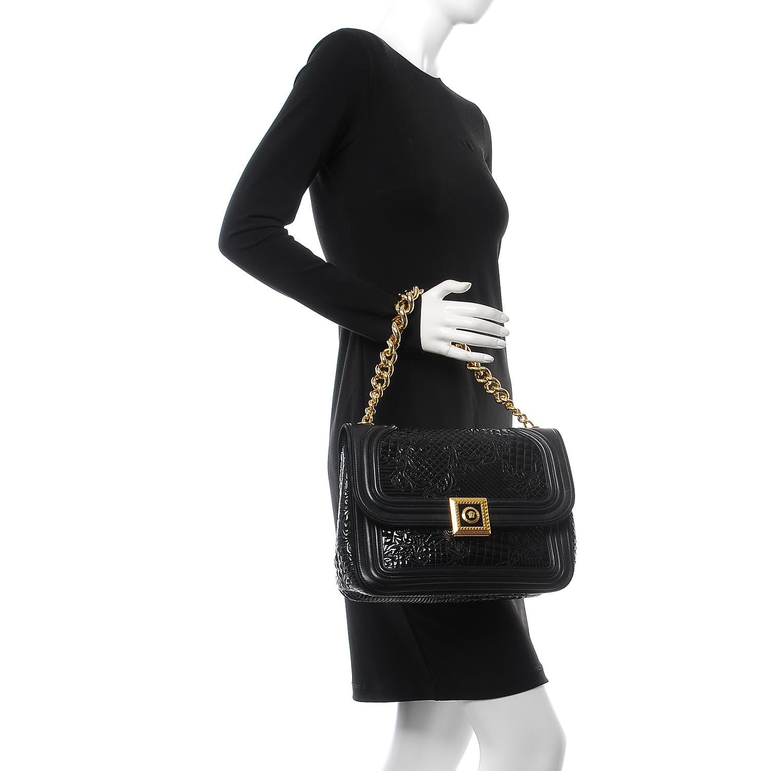 Versace Patent Vanitas Shoulder Bag Black 2 of 12