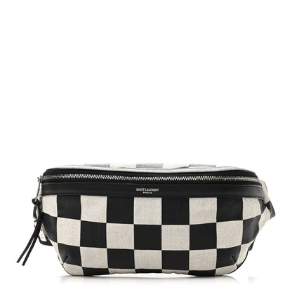 Saint Laurent Canvas Classic Belt Bag Black White 1 of 13