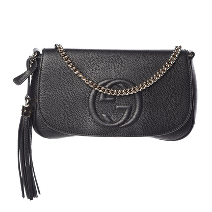 Gucci Pebbled Calfskin Medium Soho Flap Crossbody Black 1 of 9