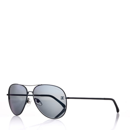 Chanel Aviator CC Sunglasses 4189-T-Q Black 1 of 8