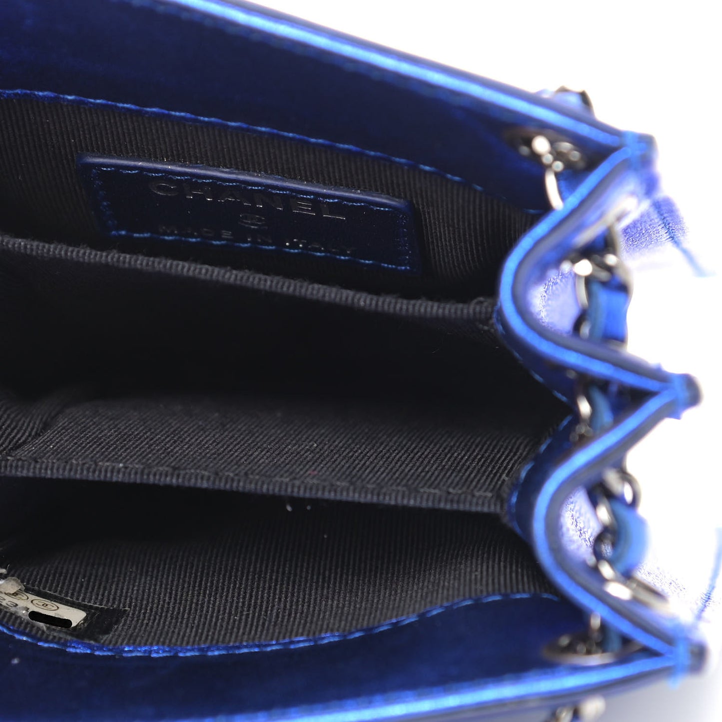 Metallic Patent Crossbody CC Phone Holder Blue