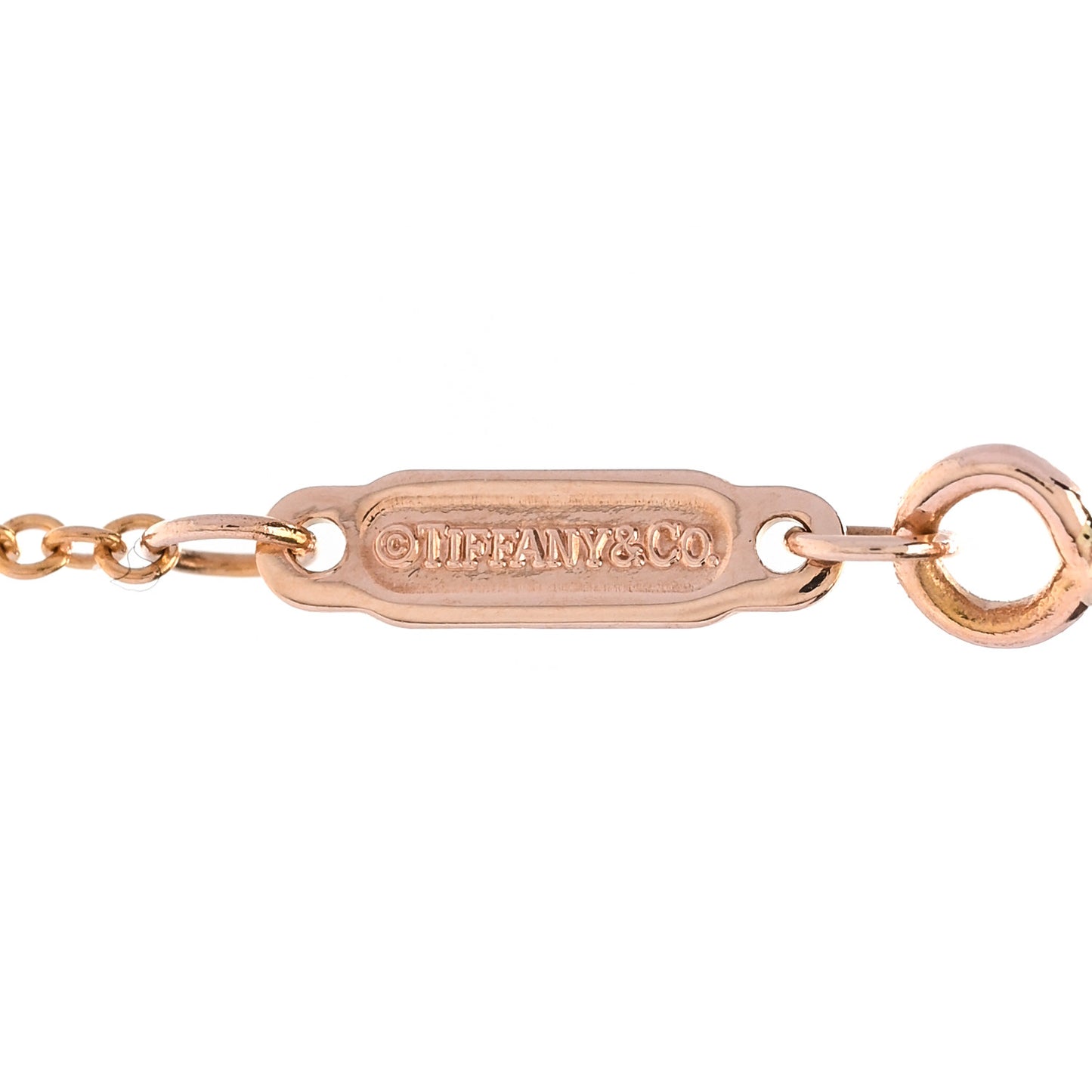 18K Rose Gold Diamond Large T Smile Pendant Necklace