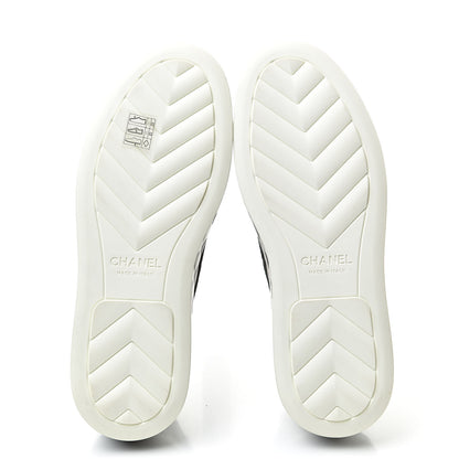 Chanel Canvas Quilted Cap Toe Sneakers 38 Black 5 of 8