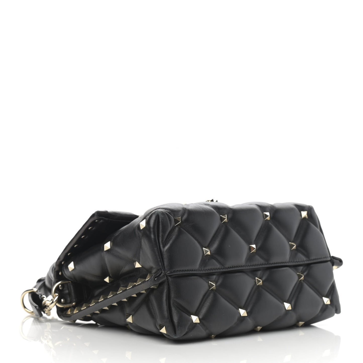 Lambskin VLTN Print Candystud Top Handle Bag Black