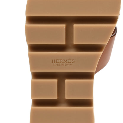 Hermes Calfskin Cork Eze 30 Sandals 37 Marron Glaise 6 of 9