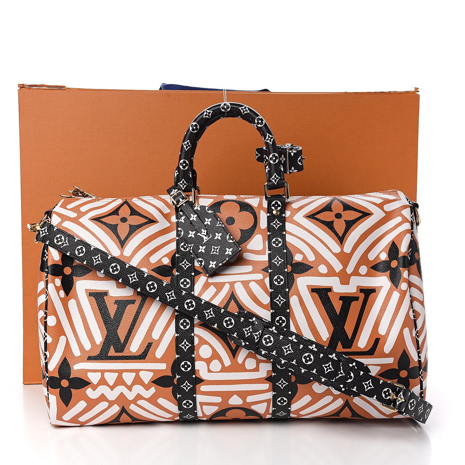 Louis Vuitton Monogram Giant Crafty Keepall Bandouliere 45 Creme Caramel Black 10 of 10